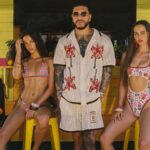 Ryan Castro posing in pieces from the AWAA capsule collection with Agua Bendita