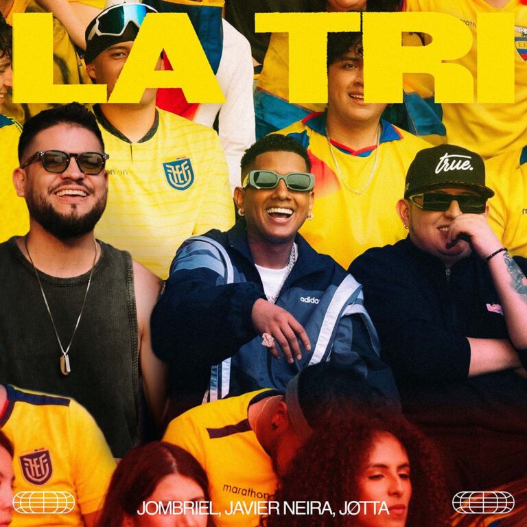 JOMBRIEL, Javier Neira, and Jøtta promoting their single “La Tri” ahead of Ecuador’s 2026 World Cup campaign