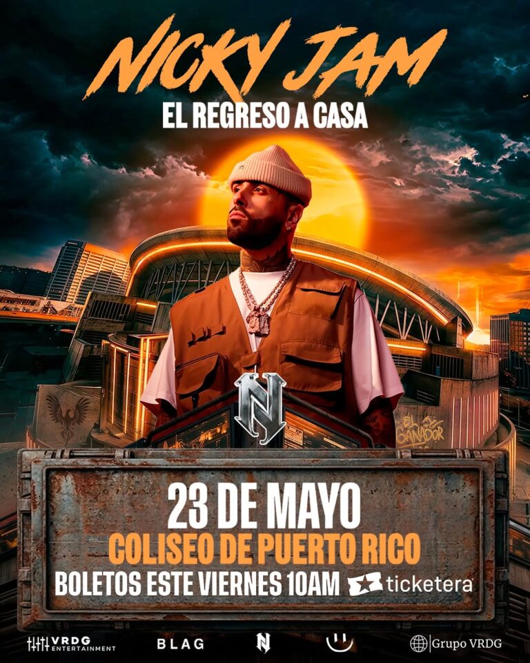 Nicky Jam El Regreso A Casa concert poster Coliseo de Puerto Rico May 23