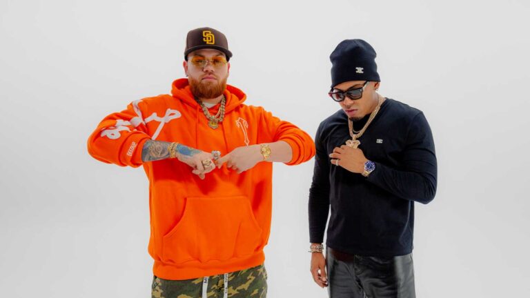 Miky Woodz and Myke Towers during the rollout of their 2026 collaboration “DFWE”