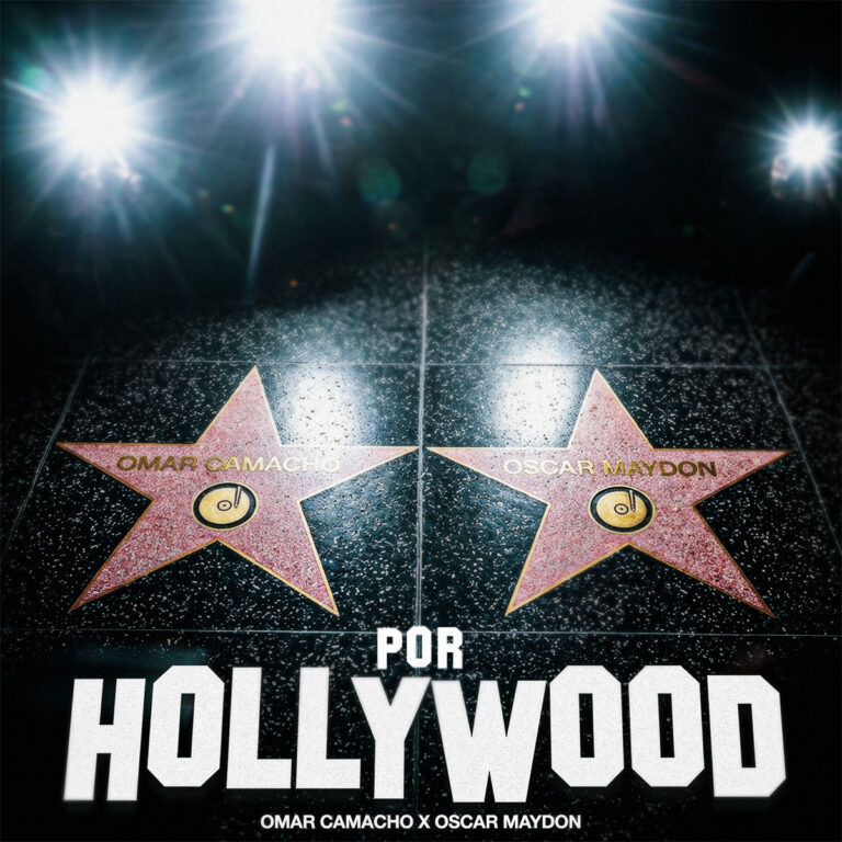Omar Camacho and Óscar Maydón promoting “Por Hollywood” single artwork
