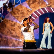 Ozuna performing surprise guest set with Cardi B at Amerant Bank Arena in Sunrise Florida
