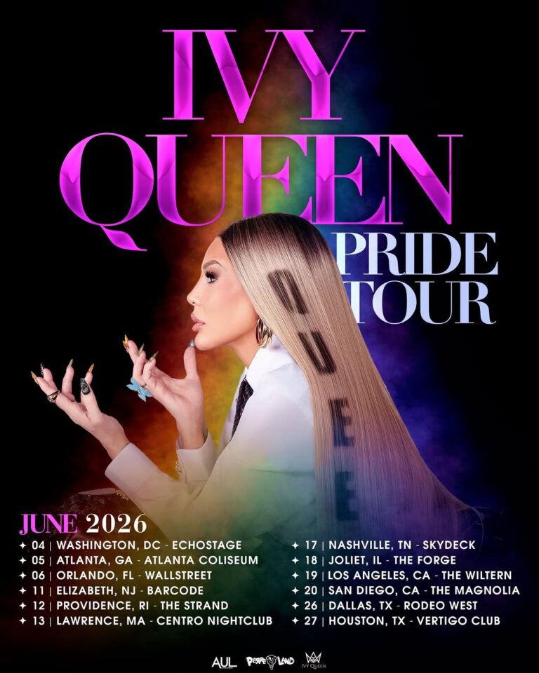 Ivy Queen My Queen Pride Tour 2026 official poster with tour dates