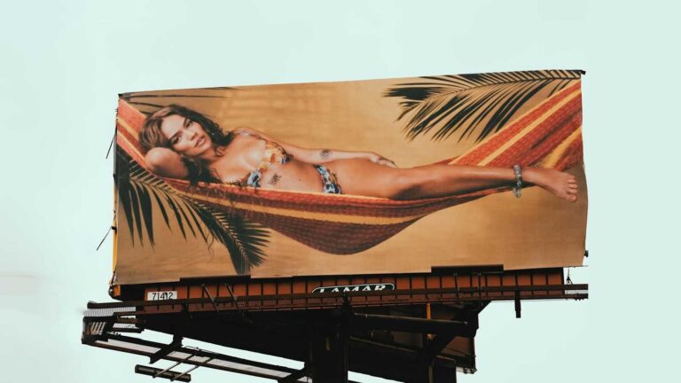 Karol G Bichota billboard in Coachella desert highway