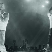 Ryan Castro performing in crowd at Coachella 2026 with water pit stage