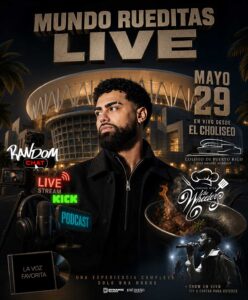 Jay Wheeler announces Mundo Rueditas Live at Coliseo de Puerto Rico