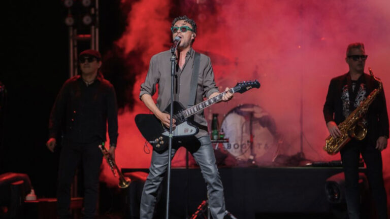 Andrés Cepeda singing onstage during his sold-out Bogotá La Gira tour