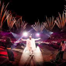 Nicky Jam performing before a sold-out stadium crowd of 40,000 fans in Colombia.