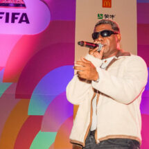 Jheral performing live during the FIFA Fan Festival at Bayfront Park in Miami.