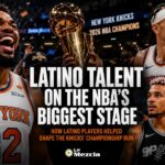 Karl-Anthony Towns celebrating during the New York Knicks' 2026 NBA Championship run.