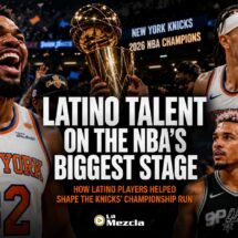 Karl-Anthony Towns celebrating during the New York Knicks' 2026 NBA Championship run.