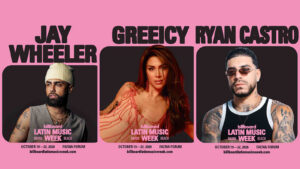 Billboard Latin Music Week 2026 official promotional artwork announcing first speakers.