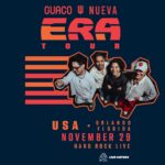 Concert poster for Guaco U Nueva ERAS Tour with a four-member band photo and date: November 29, Hard Rock Live, Orlando, Florida, USA.