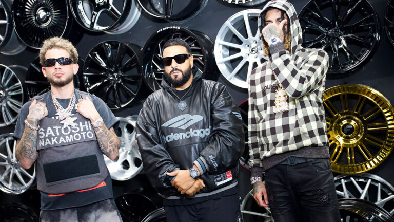 YOVNGCHIMI, DJ Khaled and Dei V together for the HVRACAN music video in New York City