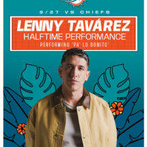 Lenny Tavárez performs during his 8 album era ahead of Miami Dolphins home opener appearance.