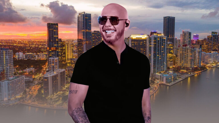 Pitbull onstage during his record-setting 2026 global tour