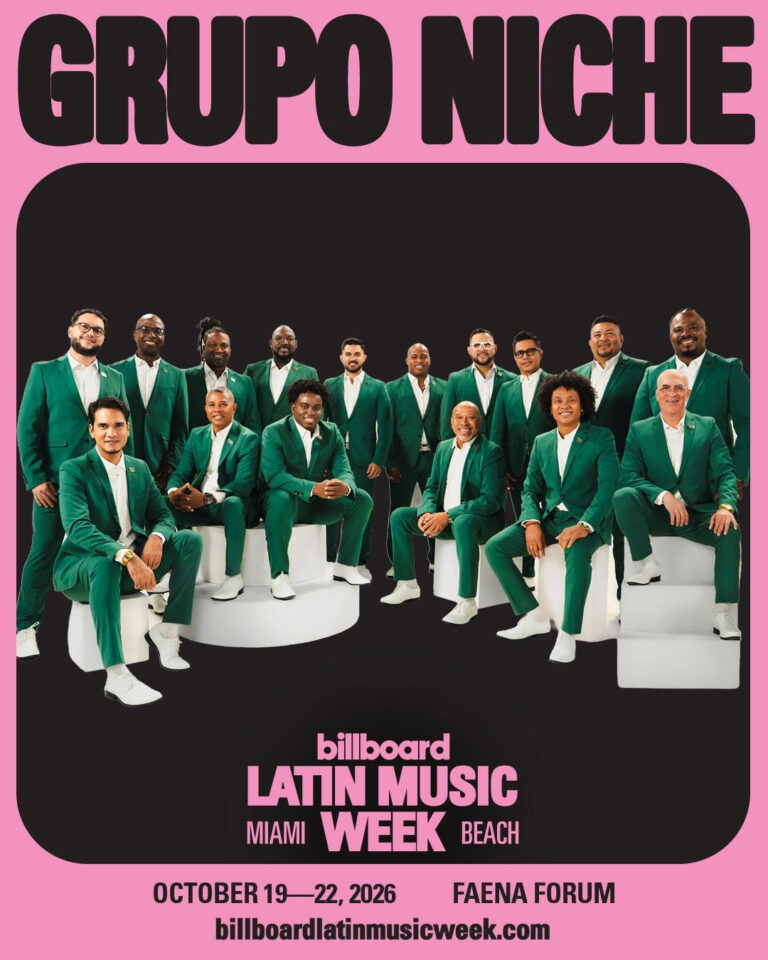 Grupo Niche ahead of its appearance at Billboard Latin Music Week 2026 in Miami Beach