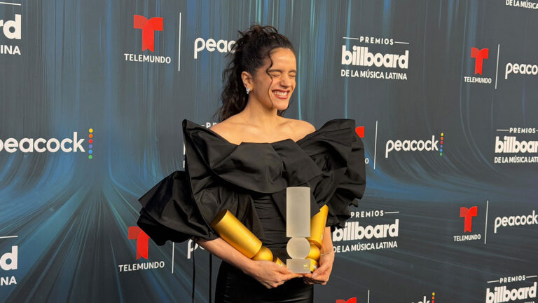 Rosalía attends the 2026 Billboard Latin Music Awards in Miami, where she received the Billboard Hall of Fame Award.